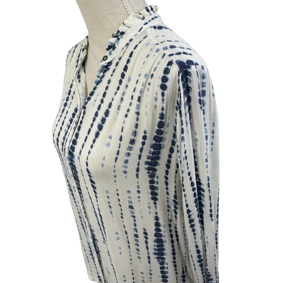 Abercrombie Fitch Shibori Blue Tie Dye Long Sleeve Button Up Shirt Junior Medium - Picture 11 of 15